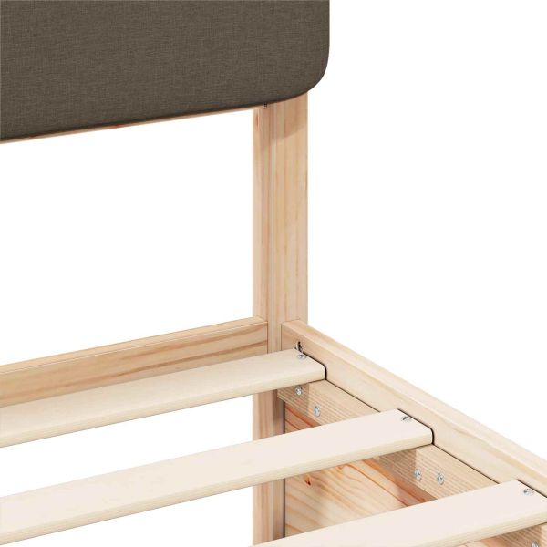 Леглова рамка с тапицирана гръбна част Таупе 120 x 190 cm