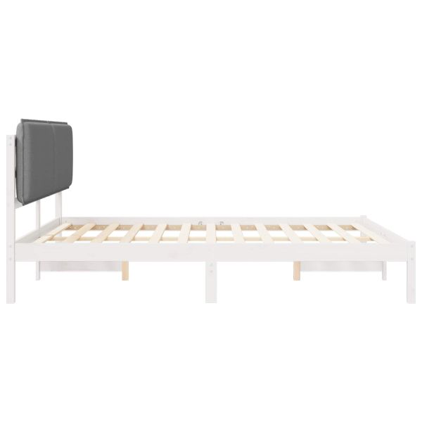 Леглова рамка с тапицирана гръбна част Светлосиво 200 x 200 cm