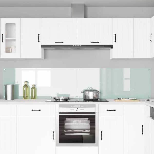 Кухненски гръб 2 pcs Бяло 120 x 50 cm закалено стъкло