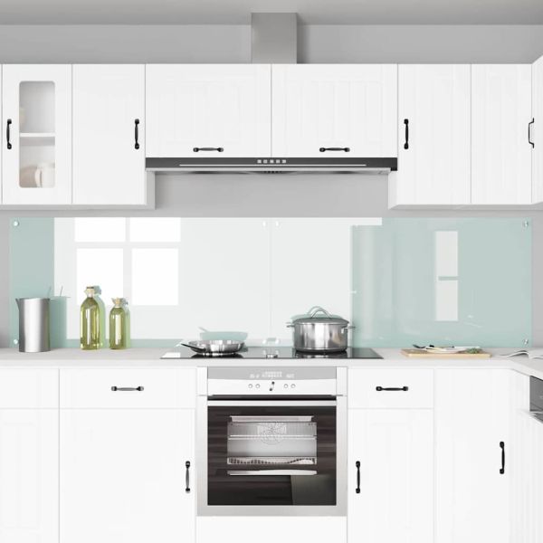 Кухненски гръб 2 pcs Бяло 120 x 60 cm закалено стъкло