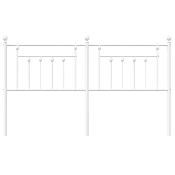 Метална резервна табла за легло, бяла, 160 см