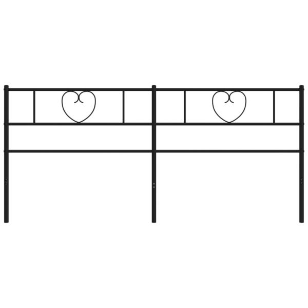 Метална резервна табла за легло, черна, 180 см