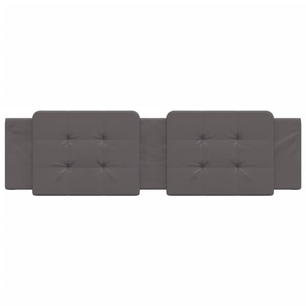 Мека табла за легло Zadar, сива, 180 см, изкуствена кожа