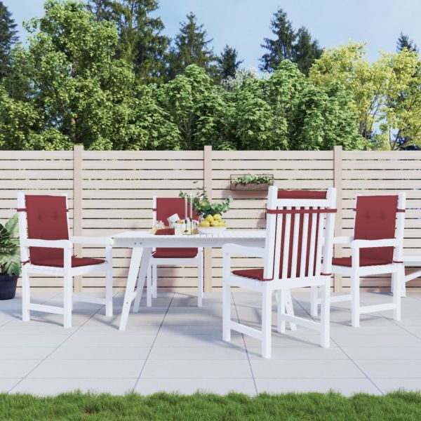 Възглавници за столове 4 бр меланж виненочервени 100x50x4 см