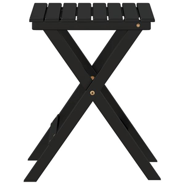 Странична масичка, сгъваема, черна, масивна топола