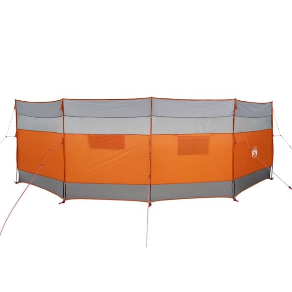 Къмпинг ветроупорна завеса сива и оранжева 510x153 cm