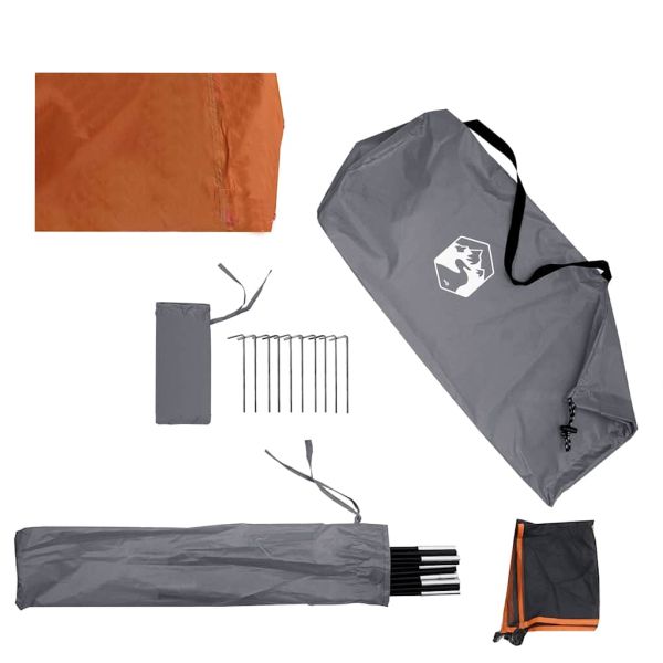 Къмпинг ветроупорна завеса сива и оранжева 510x153 cm