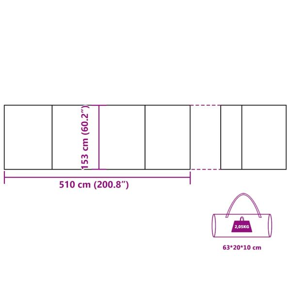 Къмпинг ветроупорна завеса сива и оранжева 510x153 cm