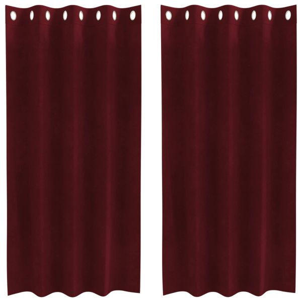 Затъмняващи завеси 2 pcs Виненочервен 140 x 175 cm Кадифе