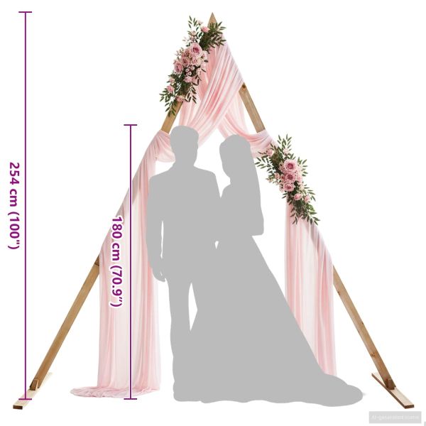 Сватбена арка Светло кафяво 202 x 95 x 254 см Солиден бор