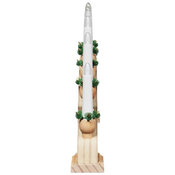 Коледен свещник с 10 LED свещи Кафяво 47 x 5 x 29 см
