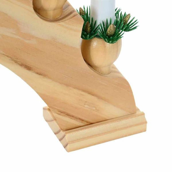 Коледен свещник с 10 LED свещи Кафяво 47 x 5 x 29 см