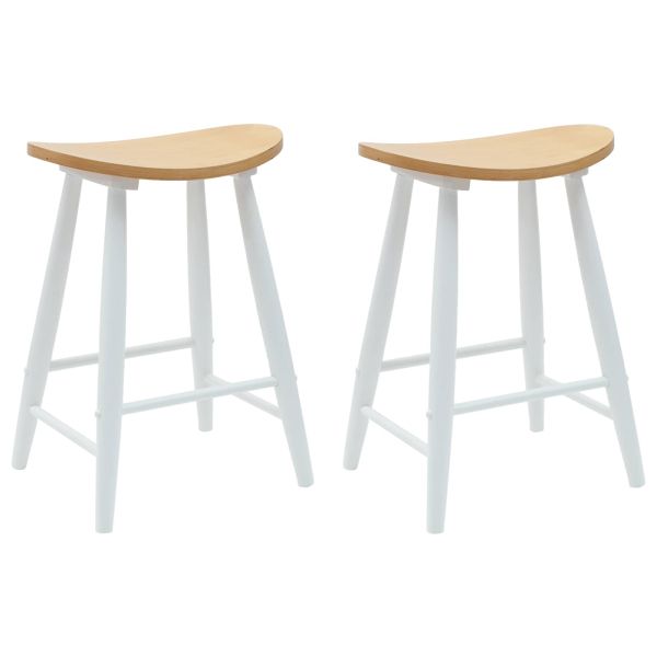 Обедени столове 2 pcs Бяло 46 x 37 x 63 см Солидно гумено дърво