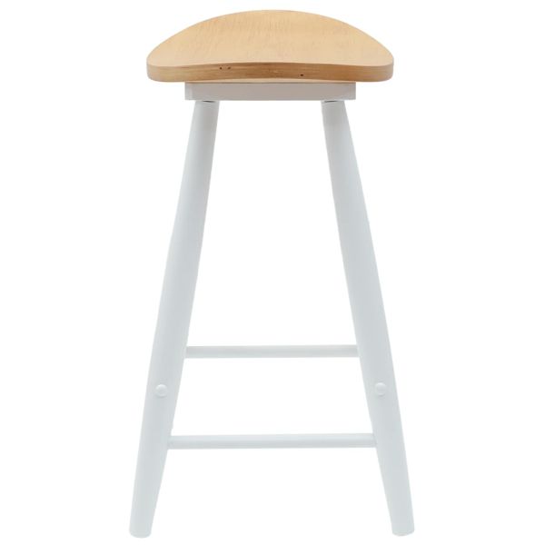 Обедени столове 2 pcs Бяло 46 x 37 x 63 см Солидно гумено дърво