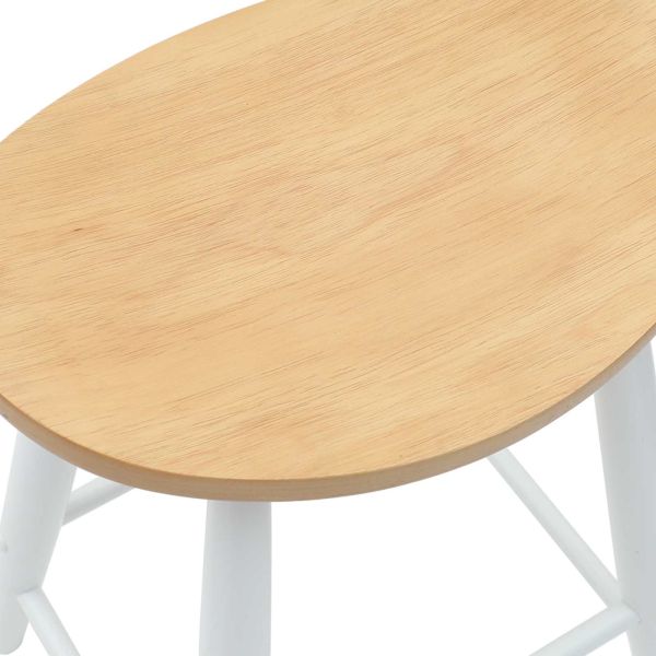 Обедени столове 2 pcs Бяло 46 x 37 x 63 см Солидно гумено дърво