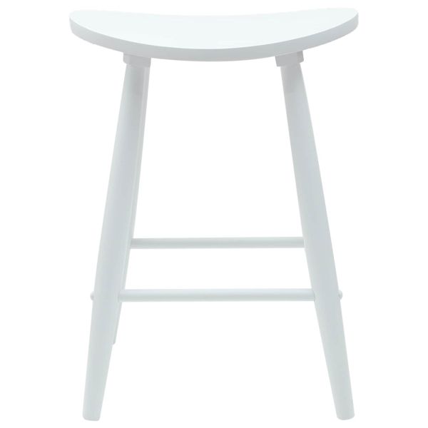 Обедени столове 2 pcs Бяло 46 x 37 x 63 см Солидно гумено дърво