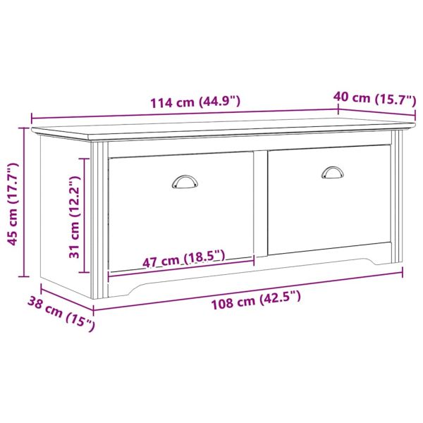 Лавица за коридор с чекмедже BODO Меден кафяв 118 x 40 x 50 см