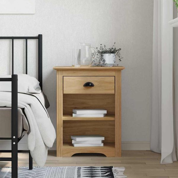 Нощен шкаф BODO Меден кафяв 53 x 38,5 x 67 см Инженерно дърво