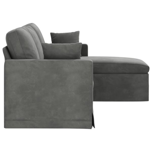 Диван Тъмен сив 198 x 134 x 80 см Кадифе