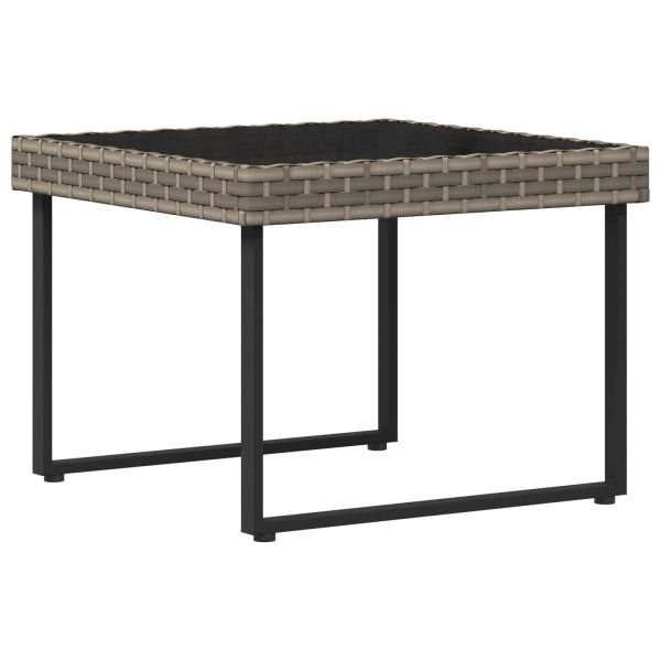 Комплект градински дивани 2 pcs Сив Полиротан и стомана