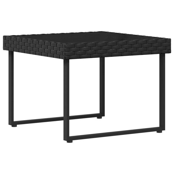 Комплект градински дивани 2 pcs Черен Полиротан и стомана