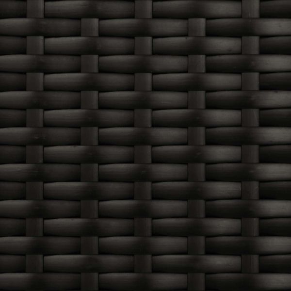 Комплект градински диван с функция на легло Черен полиратан