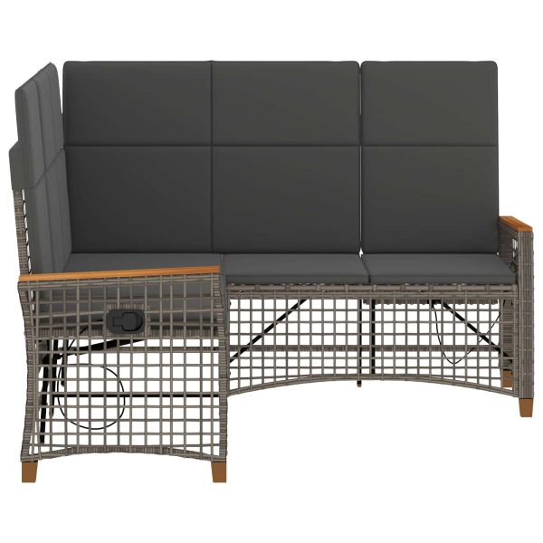 Комплект градински диван с функция на легло Сив и тъмен сив