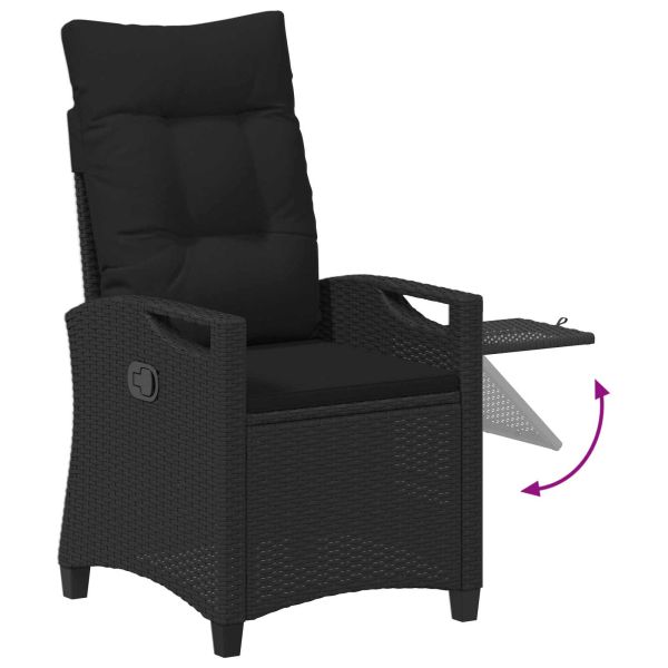 Лежанки за градина Черно 56 x 60 x 112 см Стомана и полиester