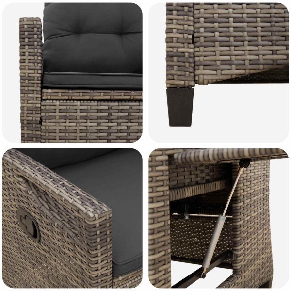 Лежанки за градина 56 x 60 x 112 см стомана