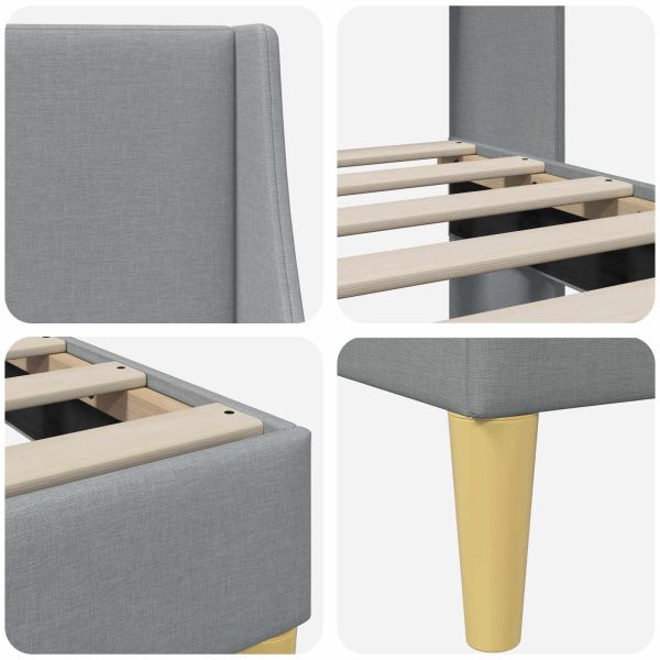 Рамка за легло с таблото Светлосиво 100 x 200 cm текстил