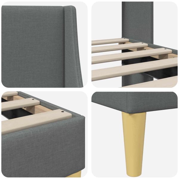 Рамка за легло с таблото Тъмен сив 100 x 200 cm текстил