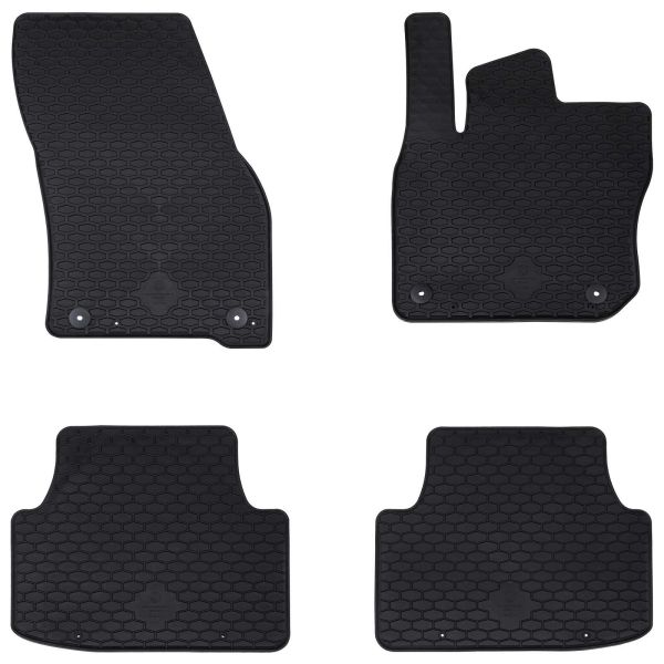 Автомобилен килим 4 pcs Черно Каучук