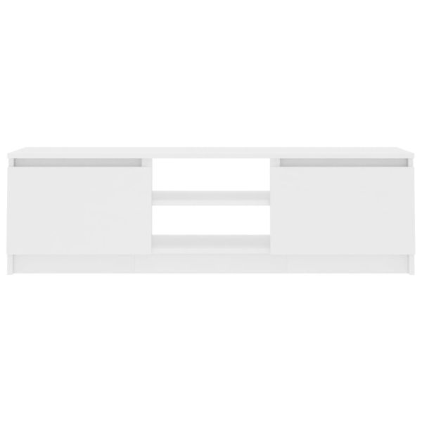 ТВ шкаф, бял, 120x30x35,5 см, инженерно дърво