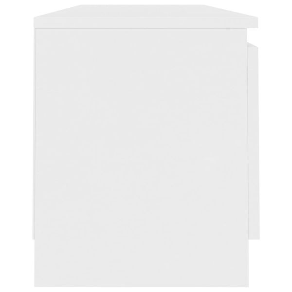 ТВ шкаф, бял, 120x30x35,5 см, инженерно дърво