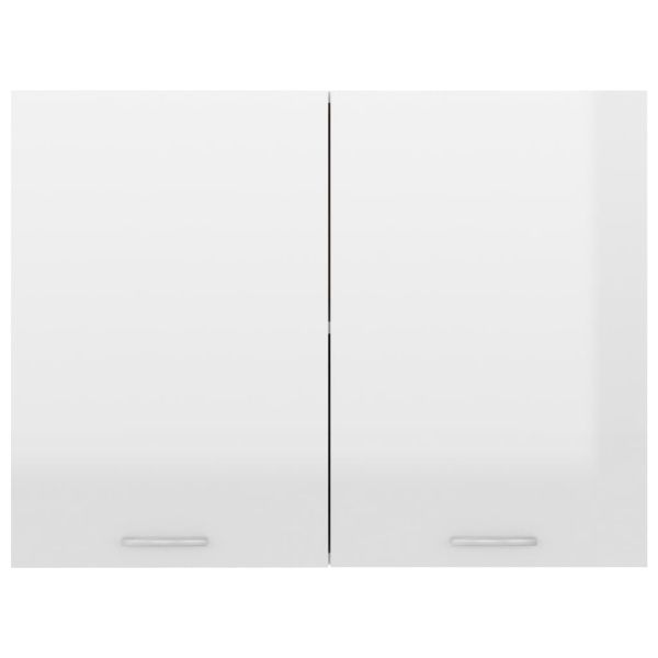 Висящ шкаф "Lyon", бял гланц, 80x31x60 см, инженерно дърво