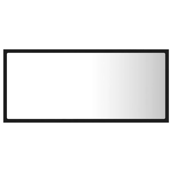 LED огледало за баня, черно, 90x8,5x37 см, акрил