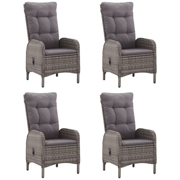 Градински трапезен комплект, 5 части, сив