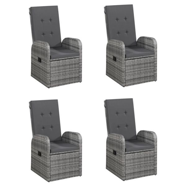 Градински трапезен комплект, 5 части, сив