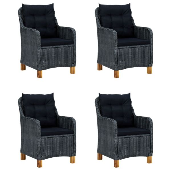 Градински трапезен комплект, 5 части, тъмносив