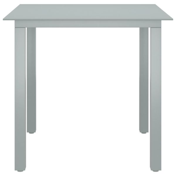 Градински трапезен комплект 5 части алуминий сребристо и черно