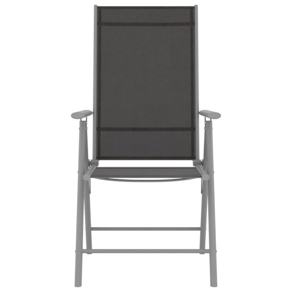 Сгъваеми градински столове, 4 бр, Textilene, черни