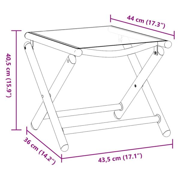 Сгъваема опора за крака черно и сребристо textilene и алуминий