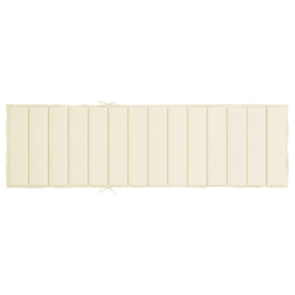 Шалте за шезлонг, кремаво, 200x60x3 см, Оксфорд плат