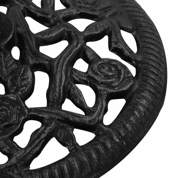 Поставка за чадър, черна, 48x48x33 см, чугун