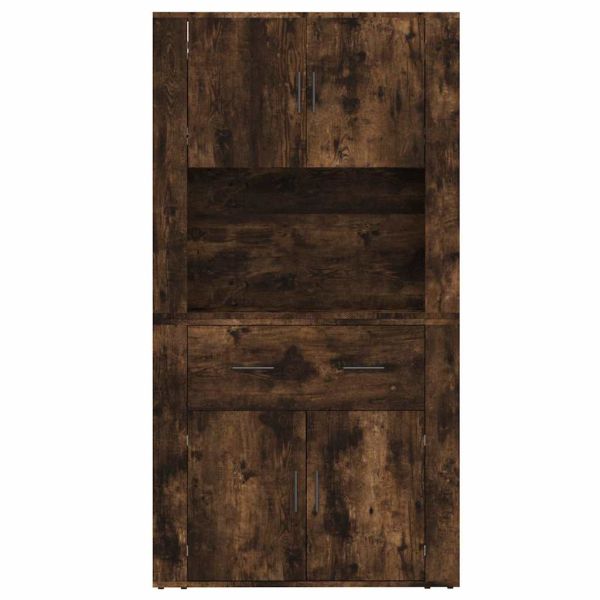 Висок шкаф, опушен дъб, инженерно дърво