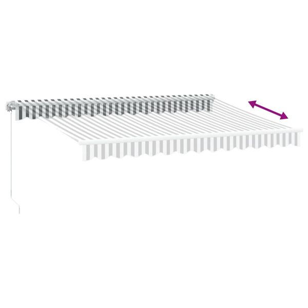 Ръчно прибираща се тента, антрацит и бял, 350x250 см