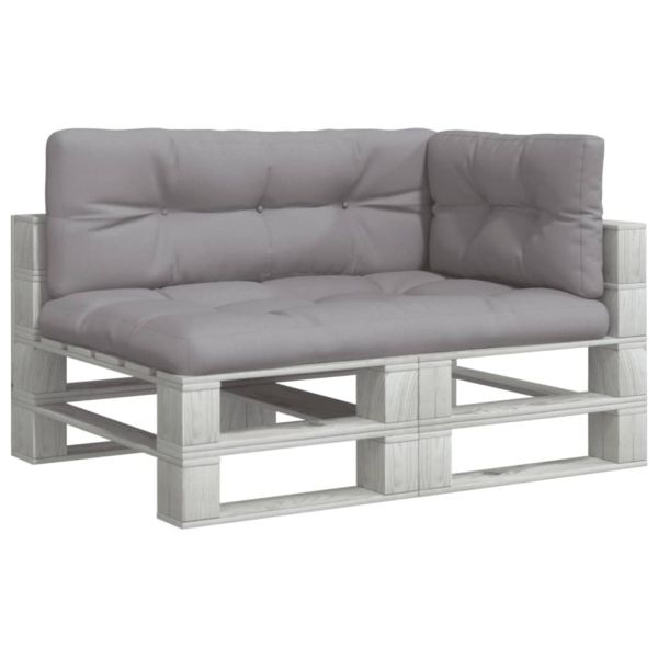 Палетни възглавници, 3 бр, сиви, текстил