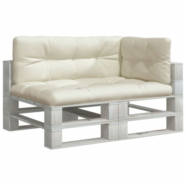 Палетни възглавници, 3 бр, кремави, текстил