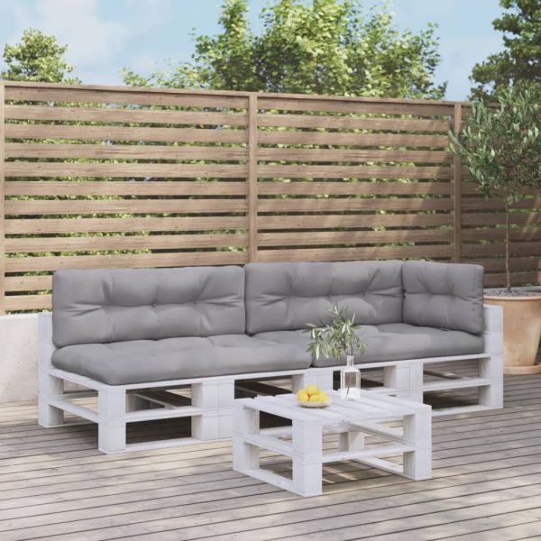 Палетни възглавници, 5 бр, сиви, текстил