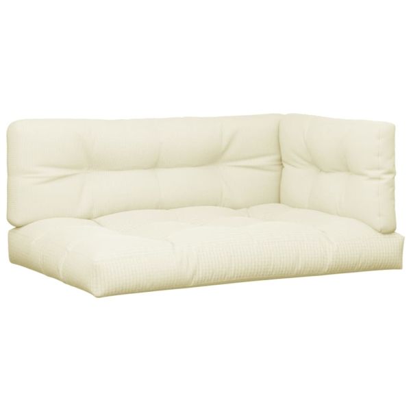 Палетни възглавници, 5 бр, кремави, текстил